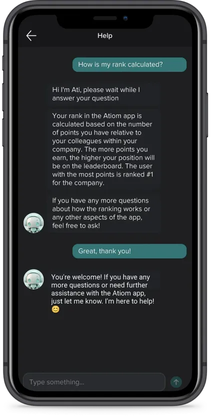 Atiom app screenshot
