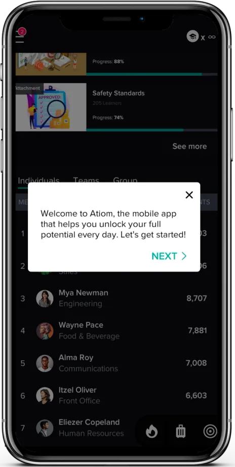 Atiom app screenshot