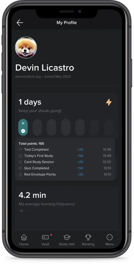 Atiom app screenshot