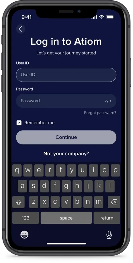 Atiom app screenshot