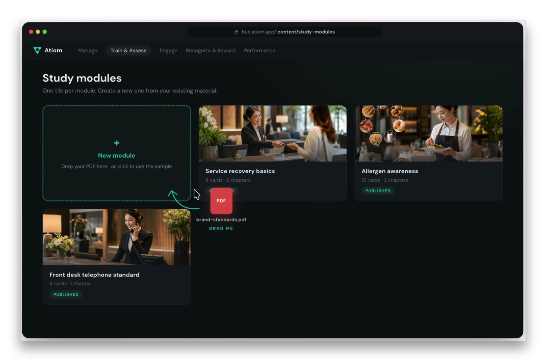 Atiom learning campaign modules